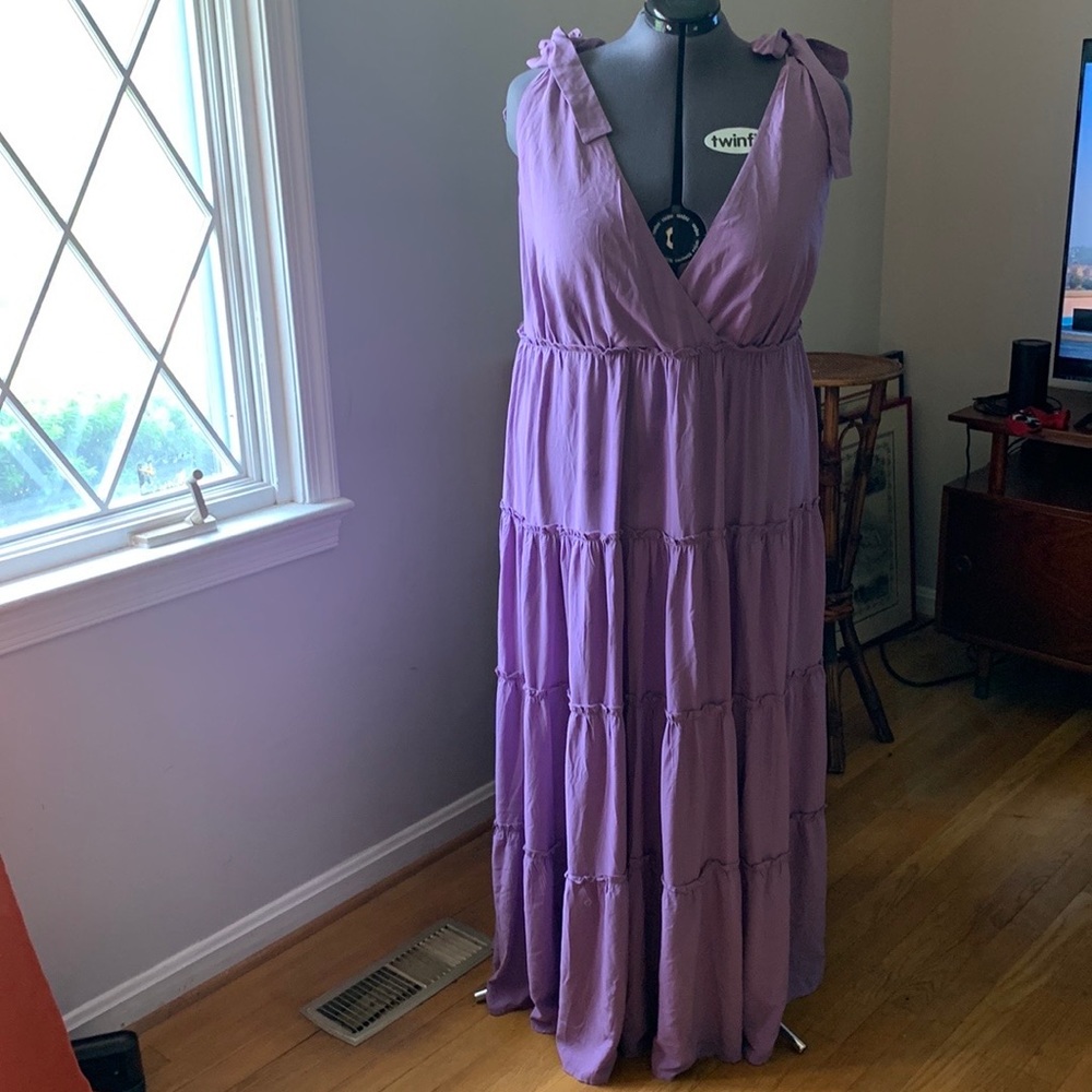 Eloquii Self-tie Shoulder Maxi Dress